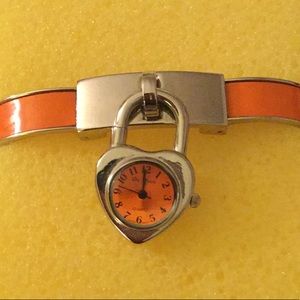 Vintage Da Vinci Heart Shaped Locket Cuff Watch.